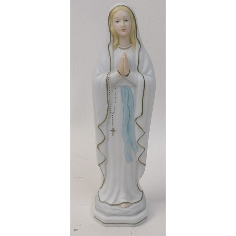 Roman Inc Our Lady of Lourdes Virgin Mary Porcelain Figurine Statue 7 Inch White